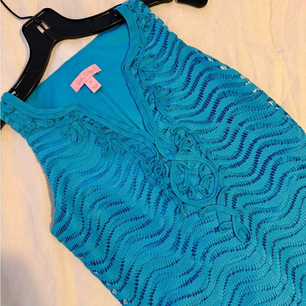 Lilly Pulitzer Blue Lace Sleeveless Mini Dresss